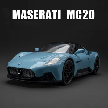 1:24 Maserati MC20 Суперкар Из Сплава Модель Автомобиля Игрушка Литья Под давлением Металла Звук и свет Автомобиля Игрушки Для Детей Автомобиль
