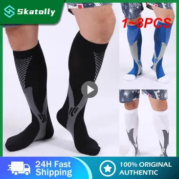 1-8 шт. Компрессионные носки для бега для мужчин и женщин для футбола, снимающие усталость, облегчающие боль 20-30 мм рт. ст., черные компрессионные носки, подходящие для 0