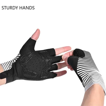 1 пара противоскользящих силикагелевых велосипедных перчаток, противоударные перчатки для горных велосипедов, спортивные перчатки, летние Велосипедные перчатки на половину пальца 0