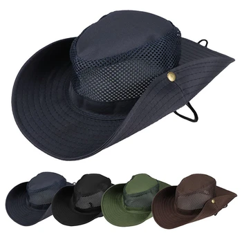 1 шт. мужская шляпа для кемпинга, пешего туризма, охоты, солнцезащитная кепка с клапаном-ведром, дышащая Непальская шляпа с широкими полями для рыбалки на открытом воздухе, езды на велосипеде