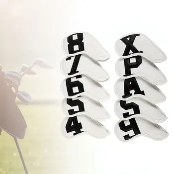 10шт Защитные чехлы для гольфа Рукава Защита головы Аксессуары для номерных знаков