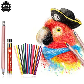 15 цветов, 3,0 мм, Свинцовые заправки, Механический Цветной Рисунок, Автоматический карандаш, рисунок угольной сердцевиной, Художественный эскиз, стираемый угольным карандашом