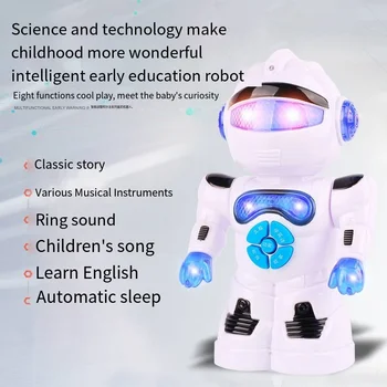16-сантиметровый мини-робот С мигающей светодиодной подсветкой, Танцующая Интеллектуальная модель, Электрическая имитация обучающих роботизированных игрушек для детей