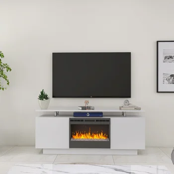 160 см глянцевый шкаф для телевизора, телевизор с камином, меняет цвет тепла и пламени, подходит для гостиной
