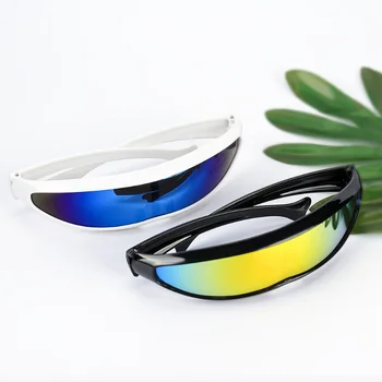 1шт солнцезащитные очки ослепительного цвета, индивидуальность, цельные ртутные линзы, односложные солнцезащитные очки для мужчин и женщин