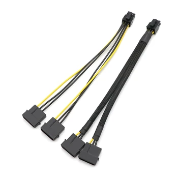 20-сантиметровый двойной кабель-адаптер питания IDE Molex 4Pin к PCI-E 6Pin.