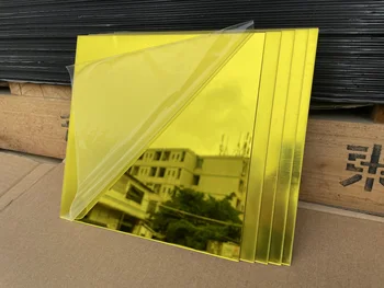200 * 200 мм Титановый Золотой акриловый зеркальный лист, безвредный для свадебного подставочного дисплея, реквизита для фотосъемки, настенной доски для домашнего отеля, декоративной доски DIY