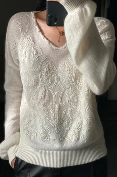 2021 осенне-зимний новый кашемировый свитер с цепочкой, тонкий свитер, женская верхняя одежда в ленивом стиле, нижняя рубашка