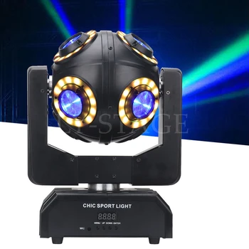 2022 Новый сценический светильник 6шт Мини-луч с шестью головками 6 глаз 10 Вт Rgbw Красный лазерный светильник Светодиодный движущийся светильник для сценических клубов Dj Party Disco