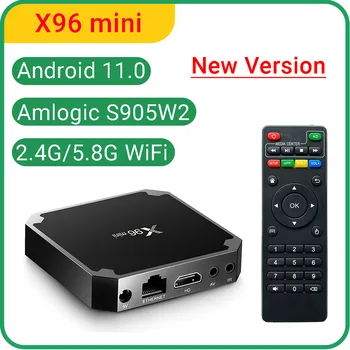 2023 Версия X96 Mini TV Box Android 11,0 Smart TV Box Amlogic S905W2 2,4 G/5,8 G WiFi Поддержка 4K H.265 HEVC телеприставка X96mini 0