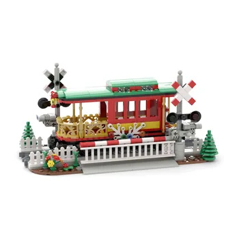 2023 Городской творческий поезд Рождественский поезд Строительные блоки Кирпичи Игрушки для детей Подарок на Новый год