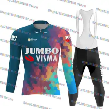 2023 Комплект велосипедной майки Jumbo Visma с решеткой, гоночная одежда для MTB, Велосипедная форма Ropa Ciclismo с длинным рукавом