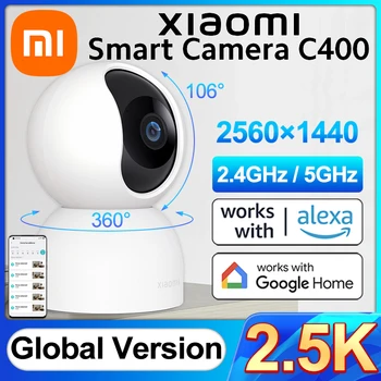 2023 НОВАЯ Глобальная Версия Xiaomi Smart Camera C400 Wi-Fi 2.4G 5G Вращение на 360 ° 4MP 2.5K Искусственный Интеллект для Обнаружения человека с Google Home Alexa
