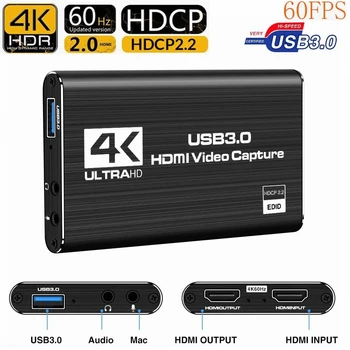 20шт USB 3.0 4K 60HZ 1080P 60Fps HD карта захвата игрового видео видеоконвертер с выходом HDMI Прямая трансляция для XBOX PS4 MAC