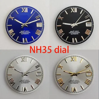 28,5 мм циферблат NH35 с римскими символами, модифицированный циферблат для часов с автоматическим механизмом NH35 / NH36, аксессуары для часов