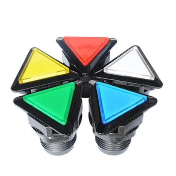 39 мм Аркадные кнопки, Треугольная светодиодная подсветка с микропереключателем для самодельных деталей аркадных игровых автоматов, кнопка включения света 12 В