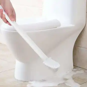 39x8 см Щетка для Унитаза Силиконовый Инструмент для чистки ванной Комнаты Набор Кистей для дома, отеля, общественных Аксессуаров для ванной комнаты