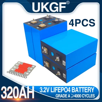 4 шт. Новый аккумулятор Lifepo4 емкостью 320 Ач, аккумуляторная батарея класса А 12 В, литий-железо-фосфатная призматическая батарея 3,2 В, ЕС, доставка 7 дней