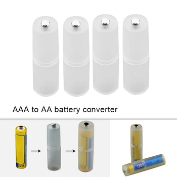 4шт Адаптер для преобразования батареи размера AAA в AA Держатель батарей Прочный чехол переключатель MUMR999
