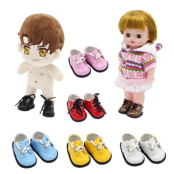 5,5*2,5 см, 1 Пара Модных Мини-Кукольных Туфель из Искусственной Кожи для 14-Дюймовых Кукол и Русских Кукол, Игрушечная Обувь Ручной Работы, Подарок для Детей