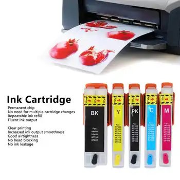 5 шт. Чернильный картридж для принтера с постоянным чипом Стабильный Набор 5 цветных картриджей для заправки BK PK C M Y hot