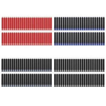 50 шт Сменная заправка для ручки Гладкие чернила быстросохнущие Диаметр отверстия 3,4 мм Черный/синий/черно-синий/красный для студентов 0
