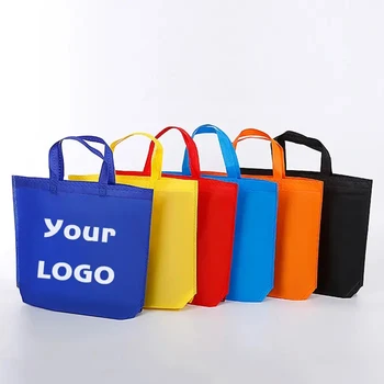 500 шт. /лот, Оптовая продажа, Индивидуальная сумка для покупок с логотипом, качественные экологически чистые сумки из нетканого материала с ручкой