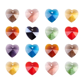 50шт 14 мм разноцветных стеклянных амулетов в форме сердца любви, граненые подвески для пары, серьги, браслет, изготовление ювелирных изделий