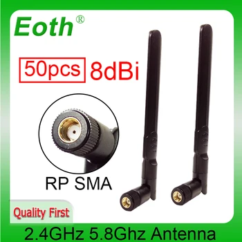 50шт 2,4 ГГц 5 ГГц 5,8 ГГц Антенна 8dBi Разъем RP-SMA Двухдиапазонный wifi Antena SMA от Мужчины к женщине Коаксиальный Удлинитель RG174