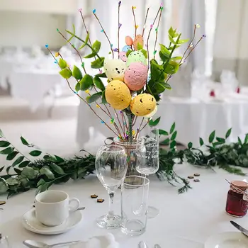 5шт Искусственных веток с пасхальными яйцами Декоративные цветочные стебли Для украшения цветочной композиции