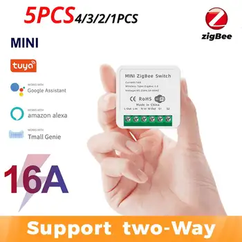 6-1шт Модуль Tuya Smart ZigBee WiFi Switch, диммер, переключатель штор, приложение Smart Life, дистанционное управление Alexa Google Home, Голосовое управление
