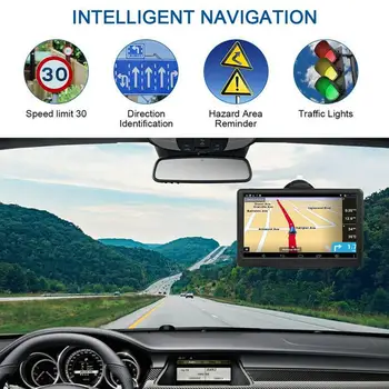 7-Дюймовый сенсорный экран, Навигация для автомобиля, грузовика, ГБ 256 МБ, Голосовое напоминание о направлении поворота, Обновление MP3 MP4 Плеера