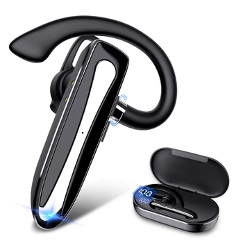 Bluetooth-гарнитура, беспроводной наушник для мобильных телефонов с зарядным чехлом, гарнитура с одним ухом громкой связи для вождения в офисе