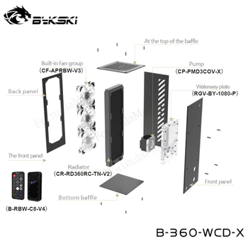 Bykski B-360-WCD-X ， Внешний комплект водяного охлаждения 360-мм радиатора Используется для охлаждения ноутбука, серверного компьютера, ПК 0