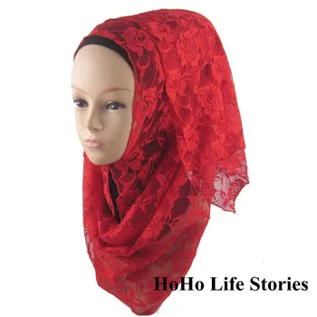 CJ122 Кружевной летний модный мусульманский хиджаб, шарф, модные красивые женские шарфы (без подчеркивания)