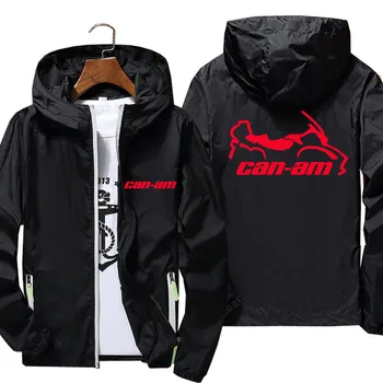 Can Am Мотоциклетная куртка-бомбер, ветровка, мужское пальто, Светоотражающая верхняя одежда с капюшоном на молнии, мужская велосипедная куртка Pilot с капюшоном, большие размеры