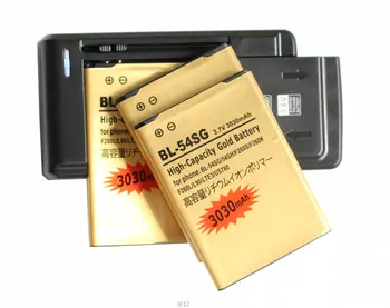Ciszean 3x3030 мАч BL-54SH/BL-54SG Золотой Сменный Аккумулятор + Универсальное Зарядное Устройство Для LG F260S F260K F260L F260 LTE3 US780 L90