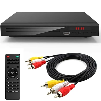 DVD-плеер для телевизора, проигрыватель всех региональных DVD CD-дисков AV-выход, Встроенный PAL NTSC USB-вход, пульт дистанционного управления