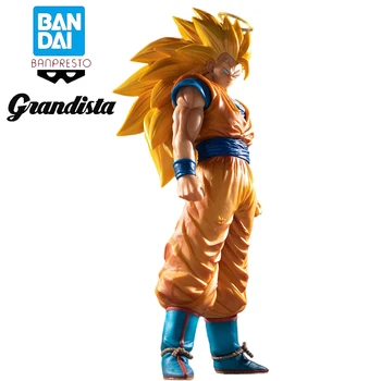 Dragon Ball Сон Гоку Супер Натуральная аниме-фигурка Bandai Grandista Banpresto Saiyan III 28 см, коллекция фигурных игрушек, модель