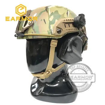 Earmor M31H Черные Тактические наушники для защиты слуха с шумоподавлением, авиационная гарнитура Softair для быстрого адаптера шлемов