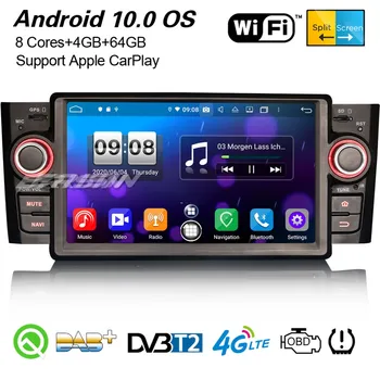 Erisin 8723 8-Ядерный Android 10,0 Carplay GPS Автомобильный стерео DAB + DTV-T2 OBD2 Bluetooth TPMS Canbus USB DSP Navi Для Fiat Punto Linea 0