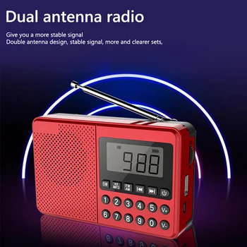 FM / AM / SW Elder MP3-радио Двойная антенна полнодиапазонный MP3-плеер Светодиодный цифровой дисплей Поддержка 2.1 каналов USB-накопитель / TF-карта 0
