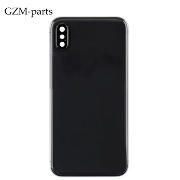 GZM-запчасти крышка батарейного отсека для iphone X задняя крышка стеклянная линза задний корпус с рамкой