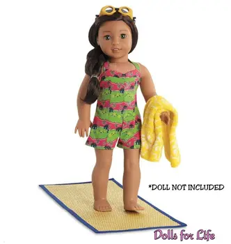 Island Swimsuit Одежда для американской 18-дюймовой куклы, игрушки для девочек, аксессуары, модное платье, модели длиной 45 см, коллекционные модели на пенсии