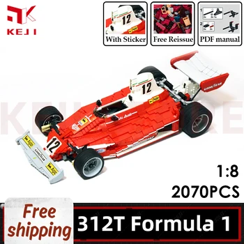 KEJI MOC-12763 312T 1:8 Формула 1 Модель F1 С Наклейкой Строительный Блок Наборы Кирпичей Детские Игрушки для Детей Рождественский Подарок