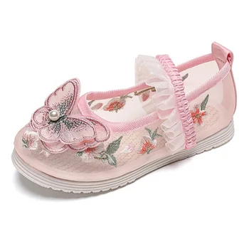 Kruleepo/ 2023 Летняя Повседневная Тканевая Обувь для Девочек, Детская Легкая Дышащая Детская Обувь с Вышивкой 0