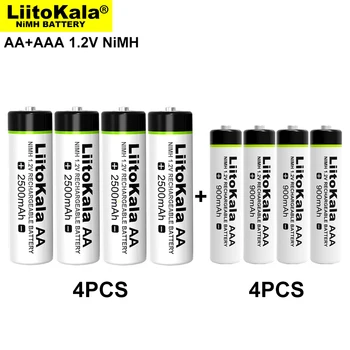 Liitokala 1,2 В AA 2500 мАч AAA 900 мАч Ni-MH Аккумуляторная батарея для температурного пистолета, игрушечных батареек для мыши с дистанционным управлением