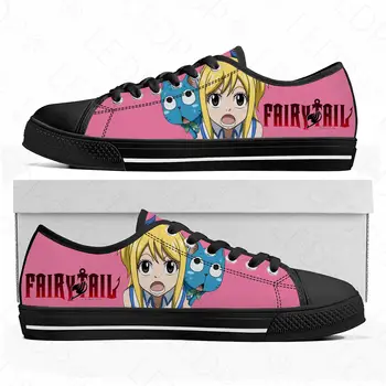 Lucy Heartfilia/ Мультяшные кроссовки Fairy Tail с низким берцем, мужские, женские, подростковые, высококачественные парусиновые кроссовки, обувь на заказ