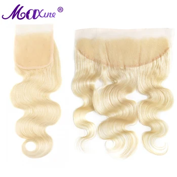 Maxine Hair 10A 613 Блондинка Кружевное Фронтальное Закрытие Объемная Волна Бразильские Человеческие Волосы HD Кружевное Фронтальное Предварительно Выщипанные Отбеливающие Узлы