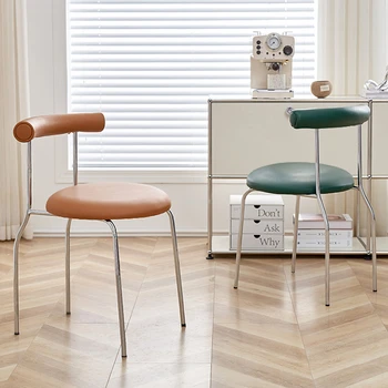 Nordic Light Роскошные обеденные стулья Мебель для домашней столовой Ретро Стул со спинкой из кованого железа Простой дизайнерский стул для кафе ресторана